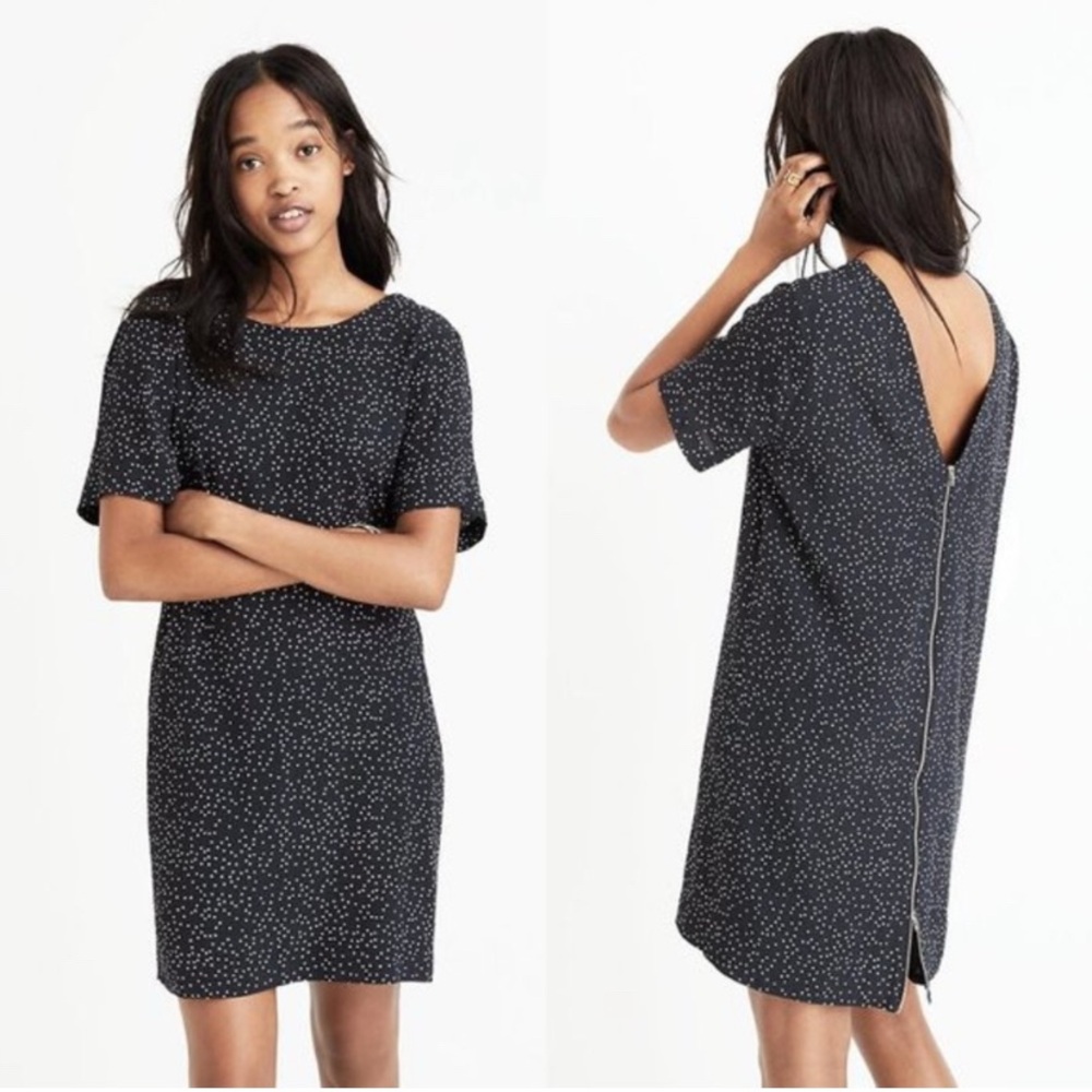 Madewell Zip Back Dress in Dot Scatter Size 2 Polka Dot